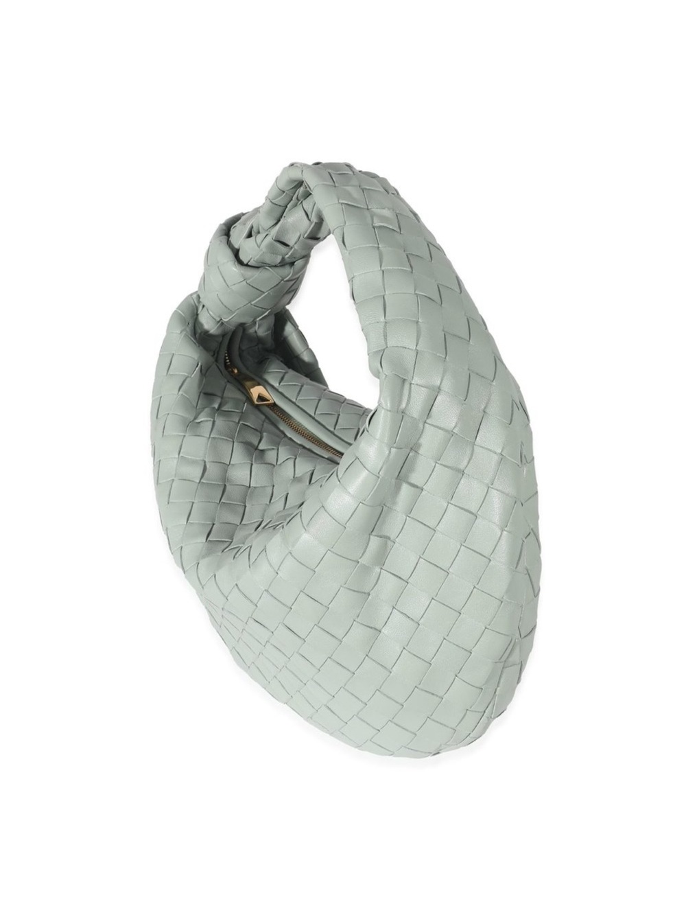 Bottega Veneta Classic Woven Knot-Handle Shoulder Bag in Sage Green - Picture 3 of 5